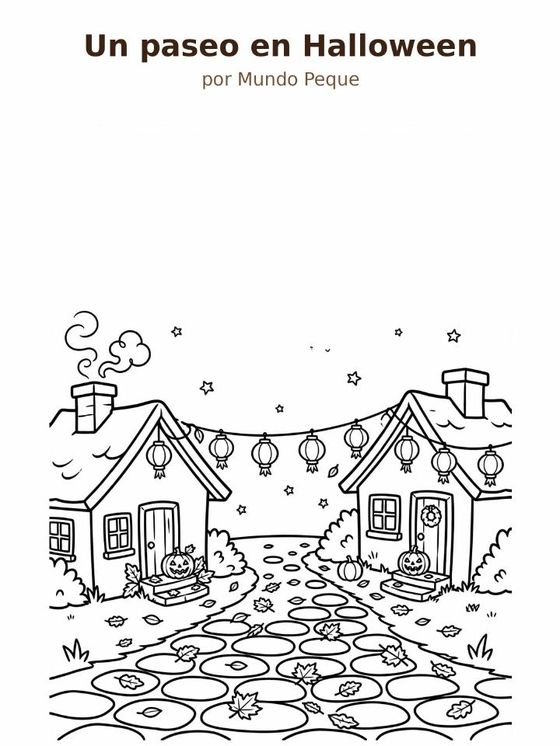 Portada del cuadernillo para colorear Un paseo en Halloween